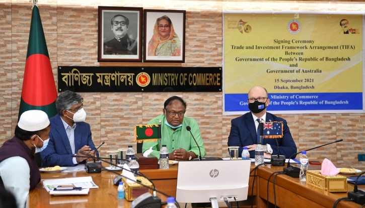 টিফা স্বাক্ষরে বাংলাদেশে অষ্ট্রেলিয়ার বিনিয়োগ ও বাণিজ্য বাড়বে: বাণিজ্যমন্ত্রী টিফা স্বাক্ষরে বাংলাদেশে অষ্ট্রেলিয়ার বিনিয়োগ ও বাণিজ্য বাড়বে: বাণিজ্যমন্ত্রী