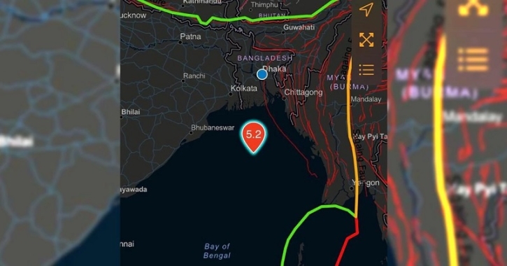 ঢাকাসহ আশেপাশে ৫.২ মাত্রার ভূমিকম্প