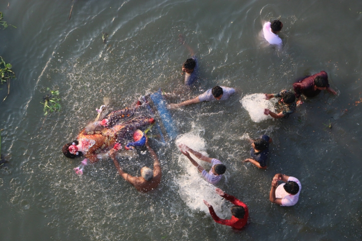 In pictures: Durga Puja ends with immersion of idols