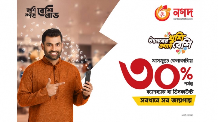 Nagad offers up to 30% cashback, discount on Eid shopping Nagad offers up to 30% cashback, discount on Eid shopping