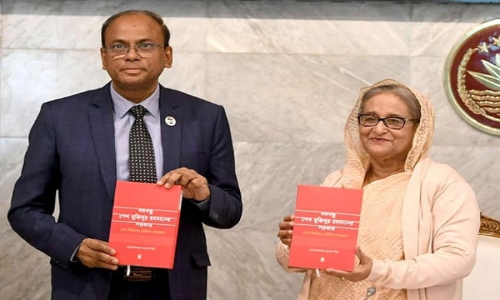 PM unveils book on Bangabandhu govt’s initiatives