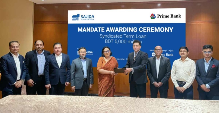 Prime Bank to arrange Tk 500cr syndicated loan for Sajida Foundation Prime Bank to arrange Tk 500cr syndicated loan for Sajida Foundation