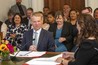Hipkins sworn in as New Zealand PM, pledges focus on economy