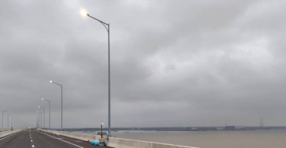 Experimental lights lit on Padma Bridge