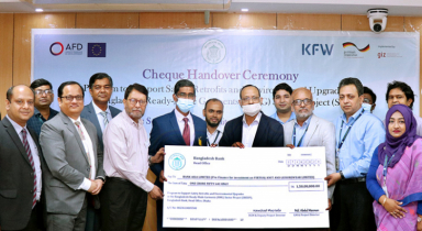 Cheque Handover under SREUP for Strengthening RMG Sector