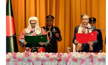 President administers oath to new Chief Justice Obaidul Hassan