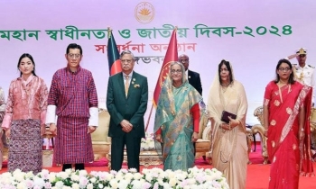 Bhutanese King joins Independence Day reception at Bangabhaban