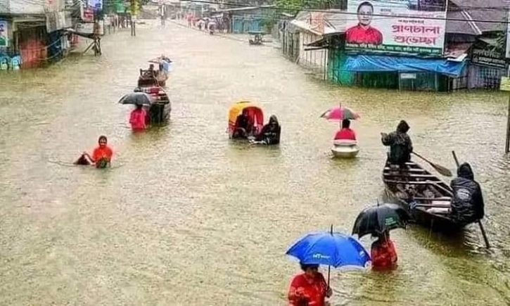 Flood displaces 38,000, maroons 14.5 lakh in greater Sylhet Flood displaces 38,000, maroons 14.5 lakh in greater Sylhet